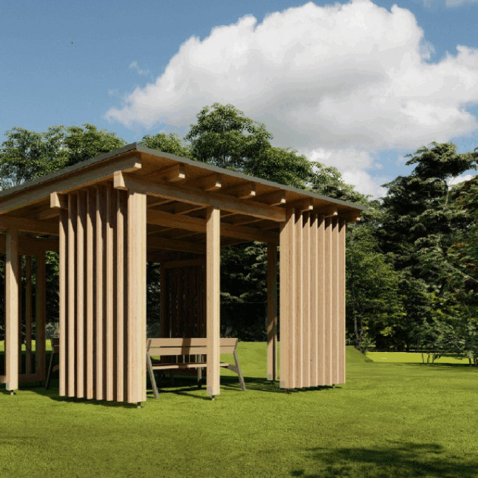 Nové altánky v Lesoparku Chrasť